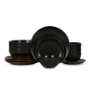 Stone Lain Brasa Stoneware 16-piece Dinnerware Set In Black