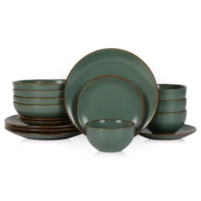Stone Lain Brasa Stoneware 16-piece Dinnerware Set In Green
