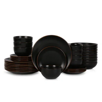 Stone Lain Brasa Stoneware 32-piece Dinnerware Set In Black