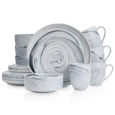 Stone Lain Brighton 16-piece Dinnerware Set Porcelain In Gray