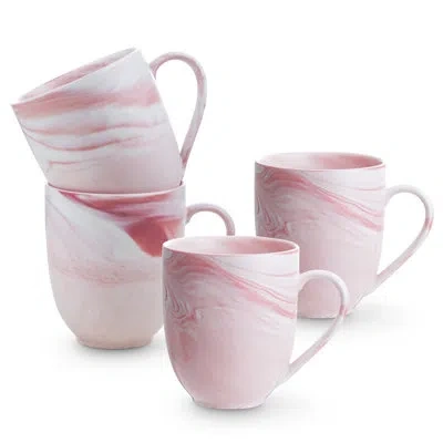 Stone Lain Brighton 4-piece Mug Set Porcelain In Pink