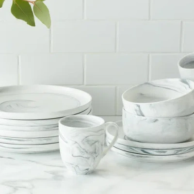 Stone Lain Brighton Porcelain 32-piece Dinnerware Set In Gray