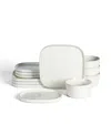 Stone Lain Cairo Stoneware 12-piece Dinnerware Set In White