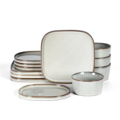 Stone Lain Cairo Stoneware 12-piece Dinnerware Set In Gray