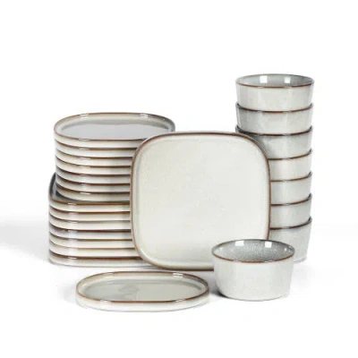 Stone Lain Cairo Stoneware 24-piece Dinnerware Set In Grey