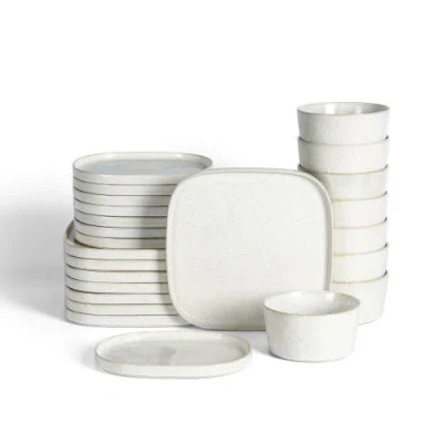 Stone Lain Cairo Stoneware 24-piece Dinnerware Set In White