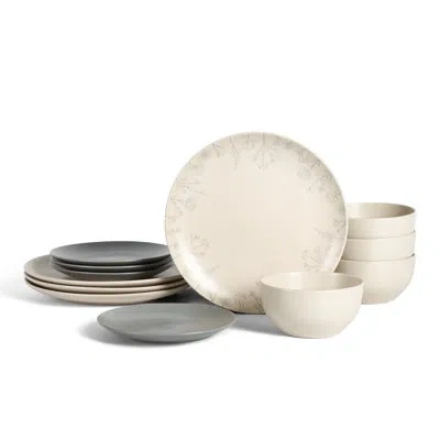 Stone Lain Camelia 12-piece Dinnerware Set Stoneware In Gray