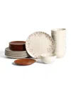 Stone Lain Camelia 24-piece Dinnerware Set, Service For 8 In Brown