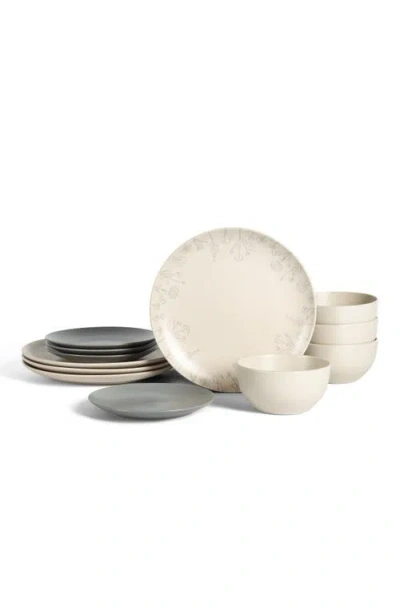 Stone Lain Camelia Stoneware 12-piece Dinnerware Set In Grey