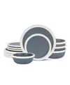 Stone Lain Capri Stoneware 12-piece Dinnerware Set In Gray