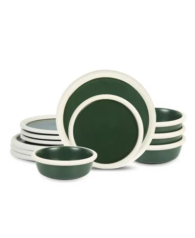 Stone Lain Capri 12 Pc. Dinnerware Set, Service For 4 In Green