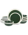 Stone Lain Capri 12pc Dinnerware Set In Green