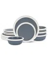 Stone Lain Capri 12pc Stoneware Dinnerware Set In Gray
