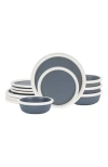 Stone Lain Capri Stoneware 12-piece Dinnerware Set In Gray