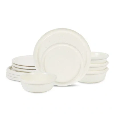 Stone Lain Capri Stoneware 12-piece Dinnerware Set In White