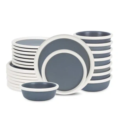 Stone Lain Capri Stoneware 24-piece Dinnerware Set In Gray