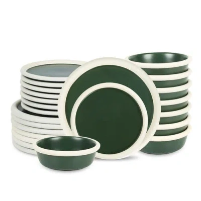 Stone Lain Capri Stoneware 24-piece Dinnerware Set In Green