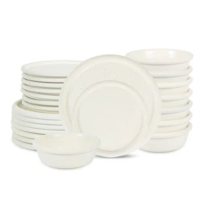 Stone Lain Capri Stoneware 24-piece Dinnerware Set In White