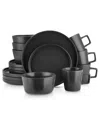Stone Lain Celina 16 Pc. Dinnerware Set, Service For 4 In Black