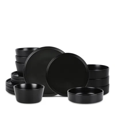 Stone Lain Celina 16-pc. Dinnerware Set, Service For 4 In Black