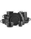 Stone Lain Celina 32pc Stoneware Dinnerware Set In Black