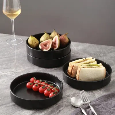 Stone Lain Celina Pasta Bowl Set Stoneware In Black