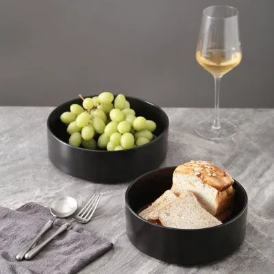 Stone Lain Celina Service Bowl Set Stoneware In Black