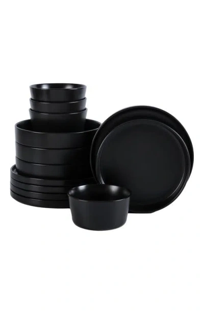 Stone Lain Celina Stoneware 12-piece Dinnerware Set, Cereal And Dinner Bowls In Black