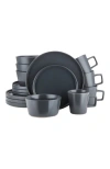 Stone Lain Celina Stoneware 16-piece Dinnerware Set In Black
