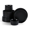 Stone Lain Celina Stoneware 24-piece Dinnerware Set, Cereal And Dinner Bowls In Black