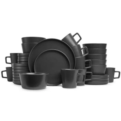 Stone Lain Celina Stoneware 32-piece Dinnerware Set In Black Matte