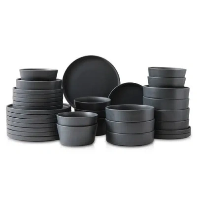 Stone Lain Celina Stoneware 32-piece Dinnerware Set With Pasta Bowls In Grey