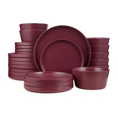 Stone Lain Chelsea 24-pc. Stoneware Dinnerware Set In Purple