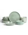 Stone Lain Claire 12-piece Dinnerware Set Stoneware In Green