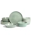 Stone Lain Claire 12-piece Dinnerware Set Stoneware In Green