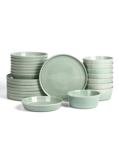 Stone Lain Claire 24 Pc. Dinnerware Set, Service For 8 In Green