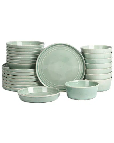 Stone Lain Claire 24-piece Dinnerware Set Stoneware In Green