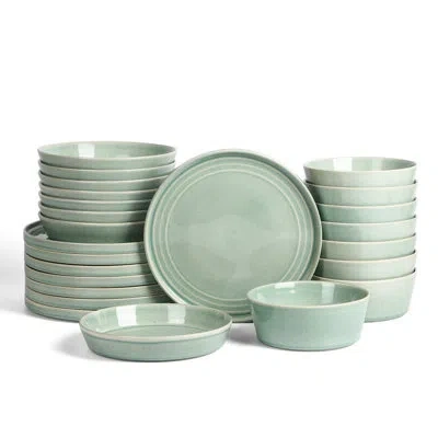 Stone Lain Claire 24-piece Dinnerware Set Stoneware In Green