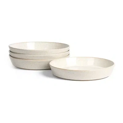 Stone Lain Claire 4-pc. Stoneware Pasta Bowl In White