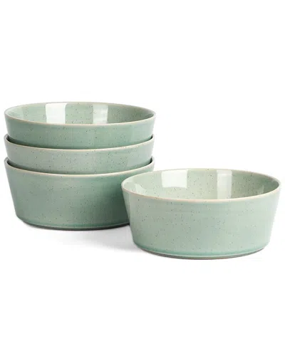 Stone Lain Claire 4-piece Bowl Set Stoneware In Green