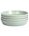 Stone Lain Claire 4-piece Pasta Bowl Set Stoneware In Green