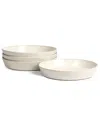 Stone Lain Claire 4-piece Pasta Bowl Set Stoneware In White