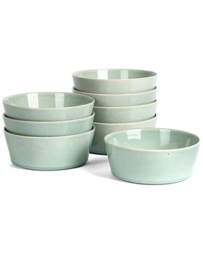 Stone Lain Claire 8-piece Bowl Set Stoneware In Green
