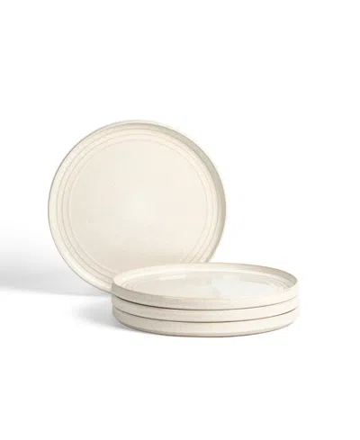 Stone Lain Claire Stoneware 4-piece Dinner Plate Set In Neutral