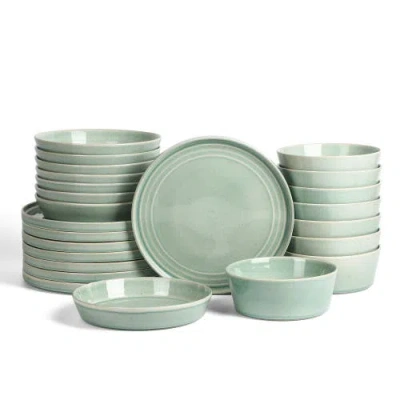 Stone Lain Claire Stoneware 24-piece Dinnerware Set In Green