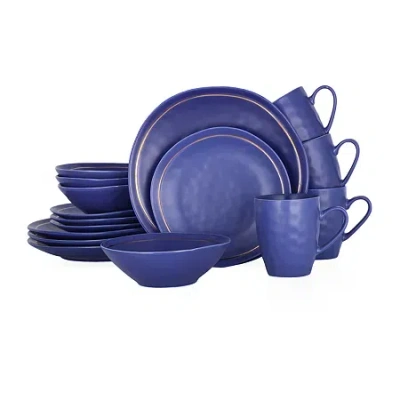 Stone Lain Clara 16-pc. Porcelain Dinnerware Set In Blue