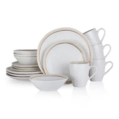 Stone Lain Clara 16-piece Dinnerware Set Porcelain In White