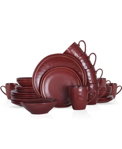 Stone Lain Clara 32 Pc. Dinnerware Set, Service For 8 In Burgundy
