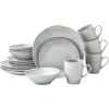 Stone Lain Clara Porcelain 16-piece Dinnerware Set In Gray
