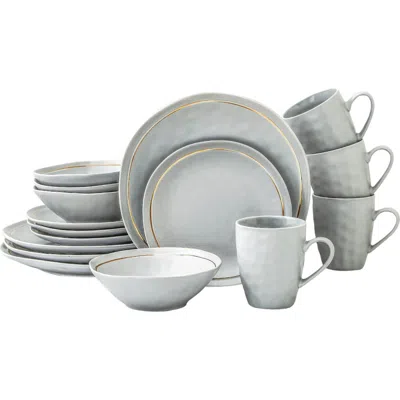 Stone Lain Clara Porcelain 16-piece Dinnerware Set In Gray